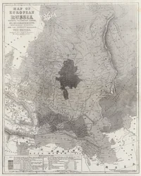 Map of European Russia showing its Earliest Extent, its Encroachments upon Adjacent Countries, and the Present Boundary of the Empire